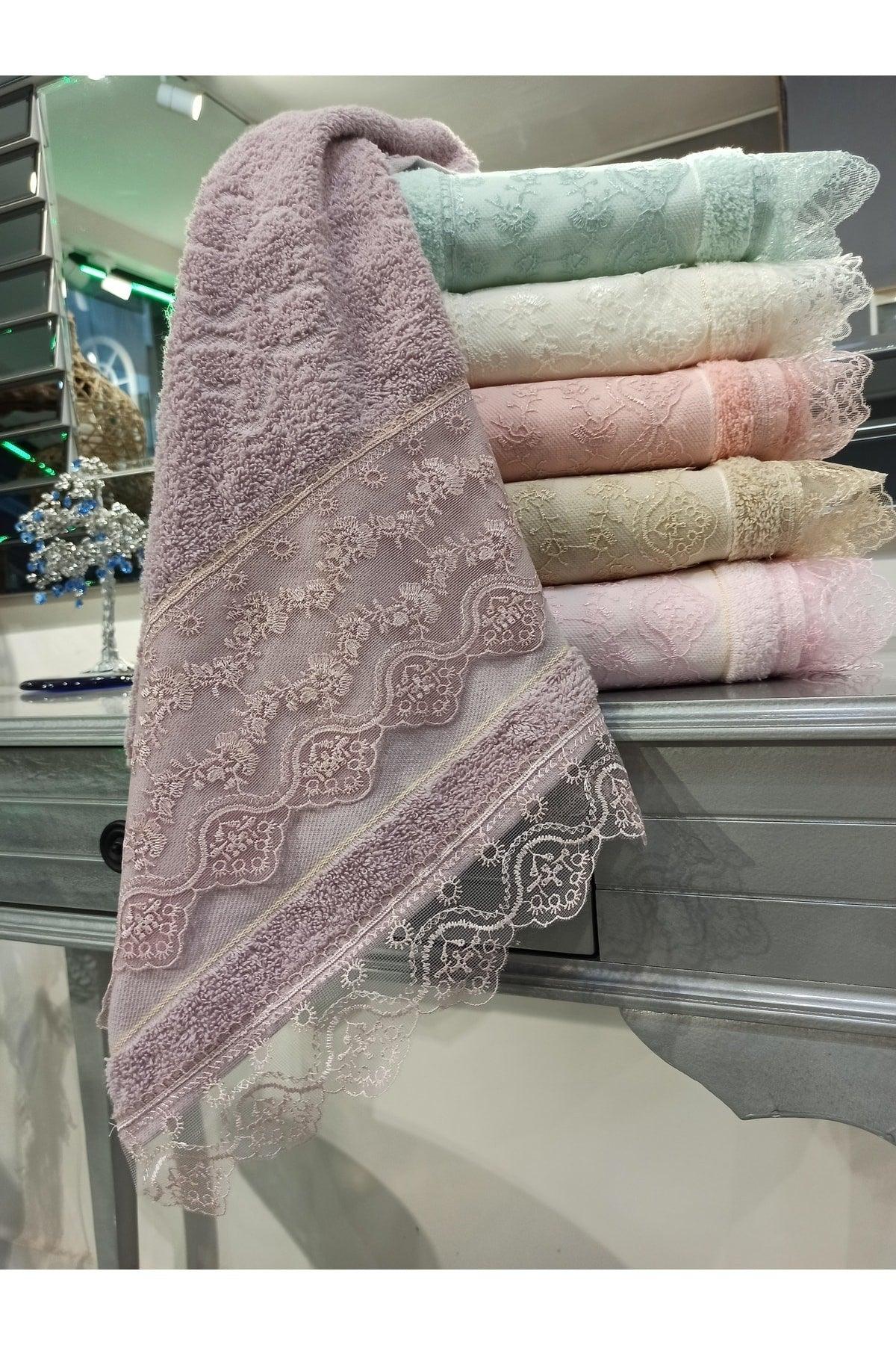 Lacy Guipure Towel Set 6 Pcs 50x90 Cm.