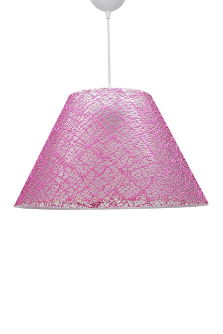 Lacy Pink Triple Lampshade Conical Chandelier Set Bedroom Lighting - Swordslife