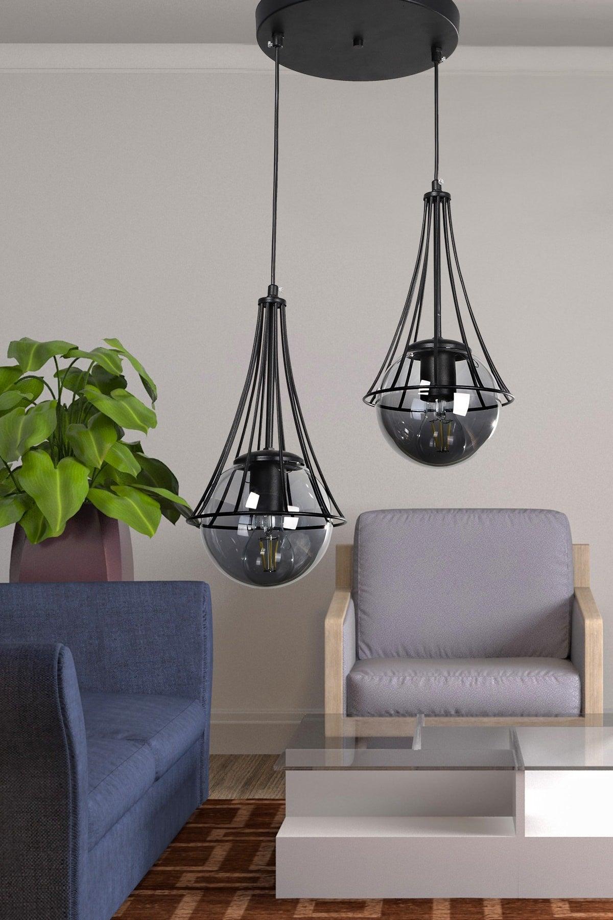 Lapis 2.li Black-smoked Globe Glass Chandelier - Swordslife