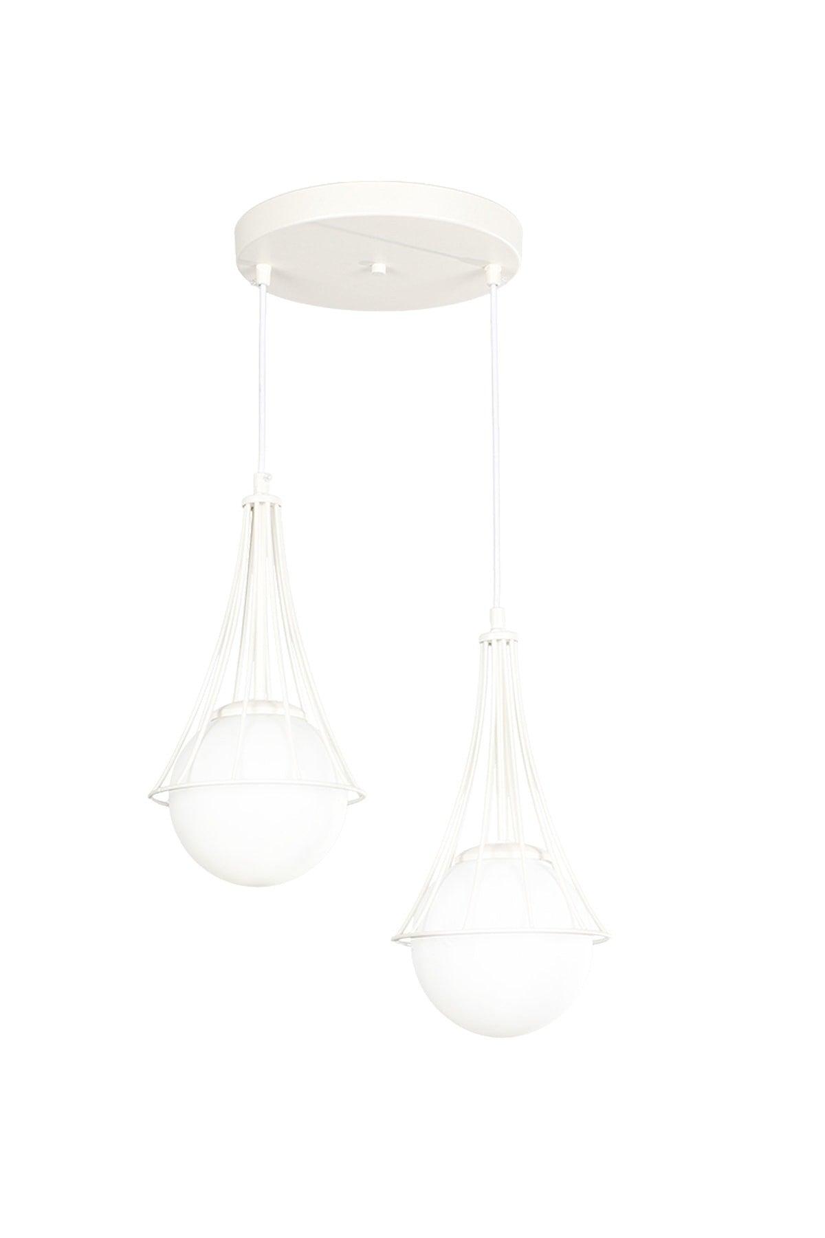 Lapis 2.li White-white Globe Glass Chandelier - Swordslife