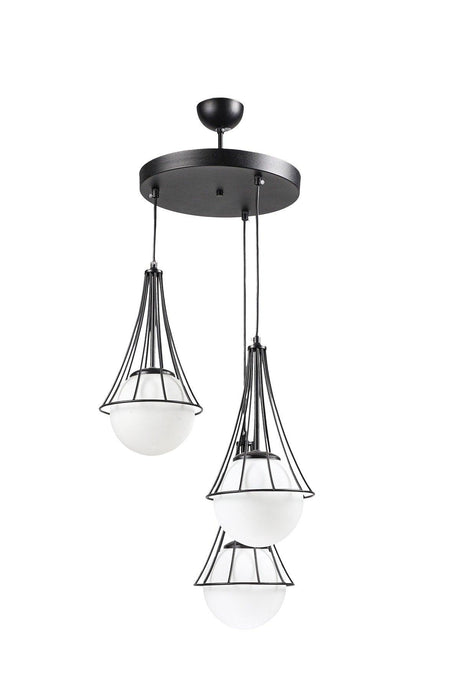 Lapis 3rd Black-white Globe Glass Chandelier - Swordslife