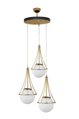 Lapis 3rd Chandelier Gold-white Globe Glass - Swordslife