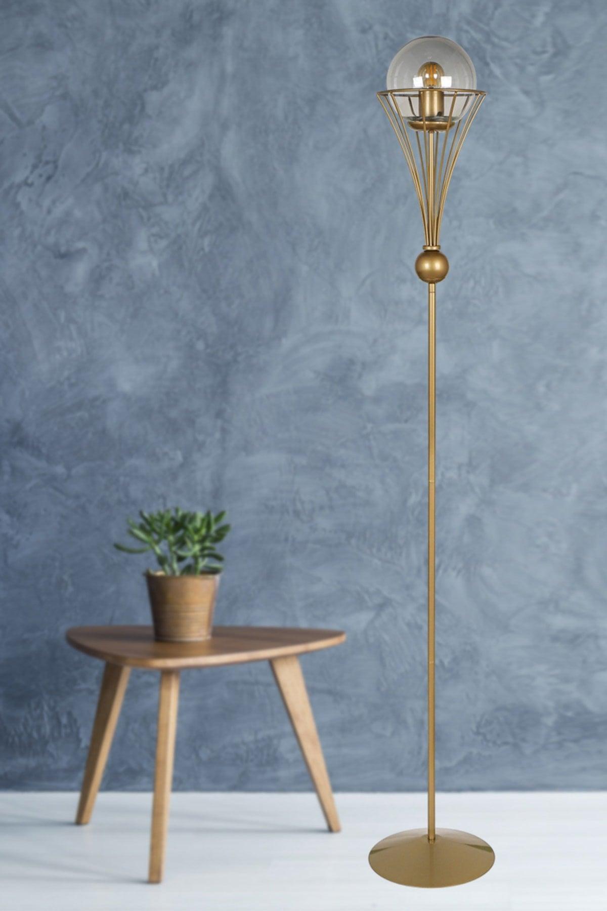 Lapis Adjustable Floor Lamp Tumbled Smoked Glass - Swordslife