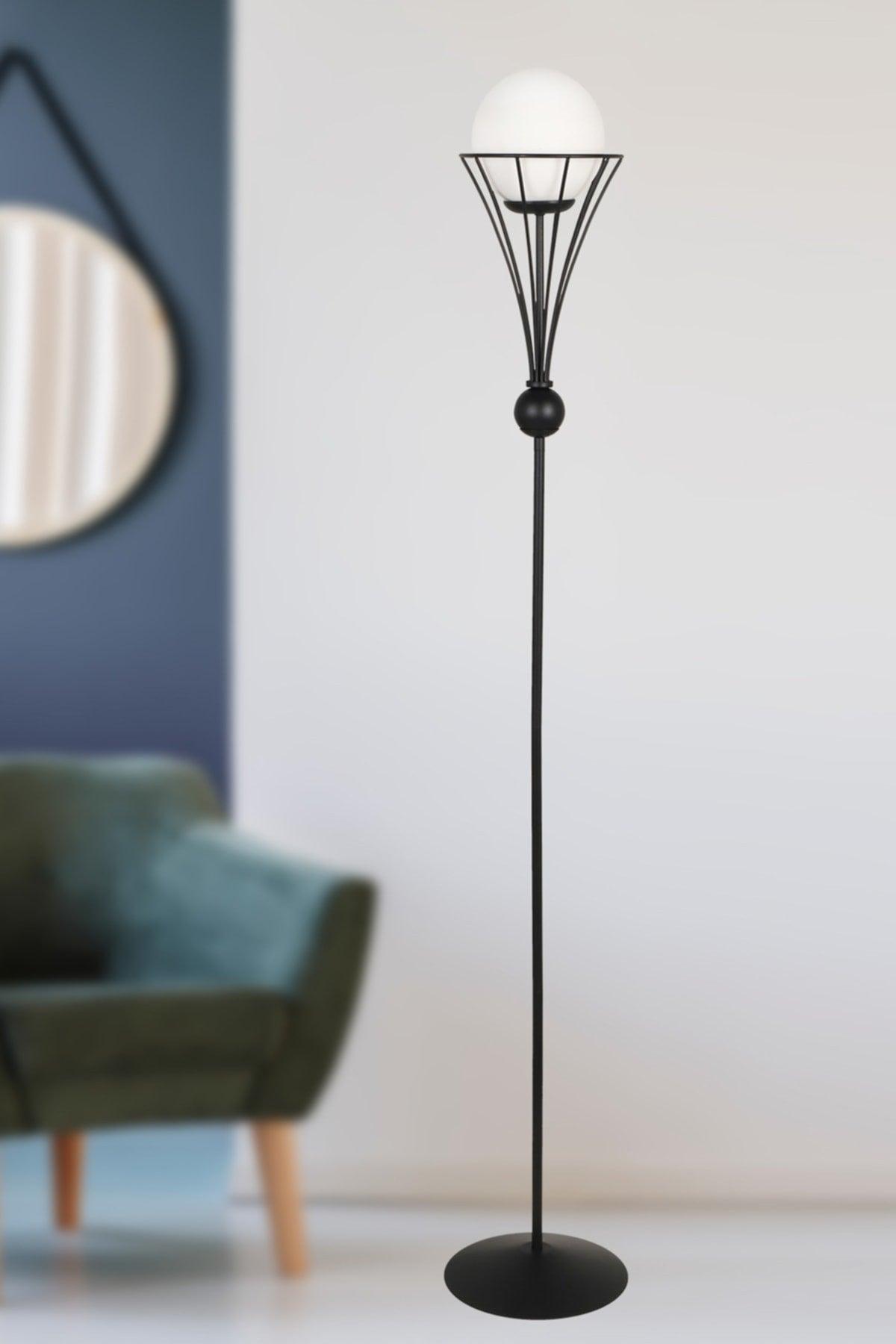 Lapis Adjustable Floor Lamp Black and White Glass - Swordslife