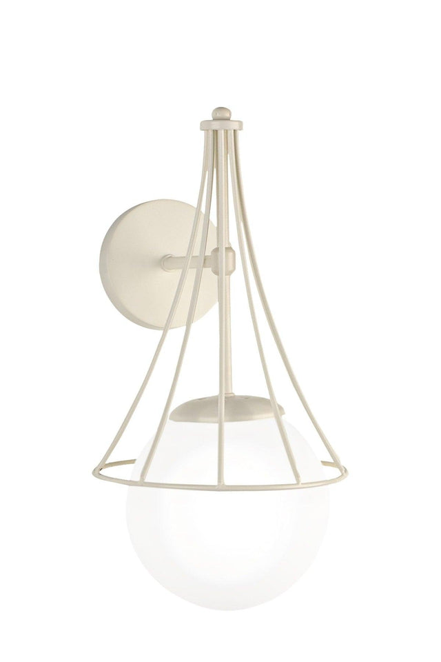 Lapis Wall Sconce White White Globe Glass - Swordslife