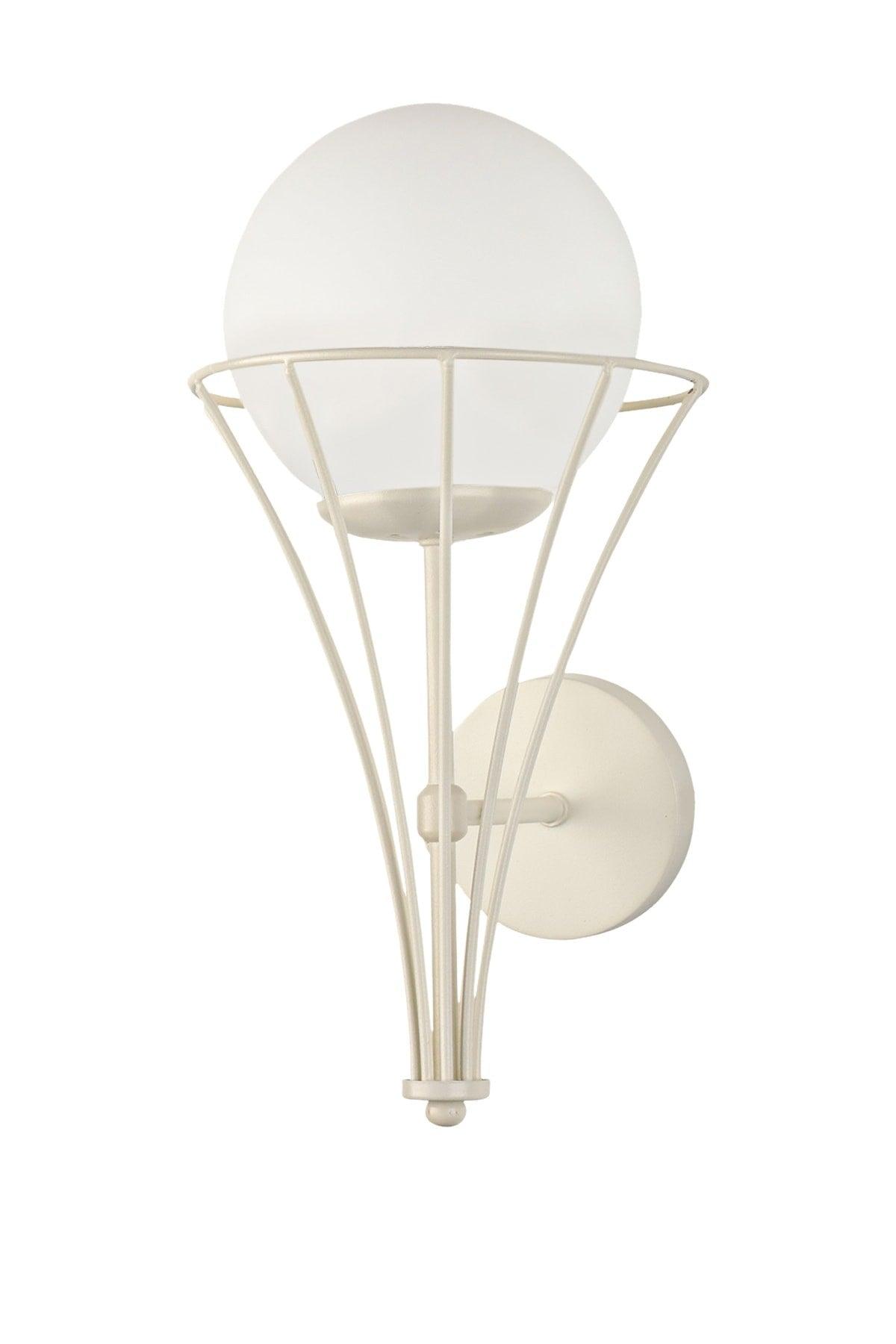 Lapis Wall Sconce White White Globe Glass - Swordslife