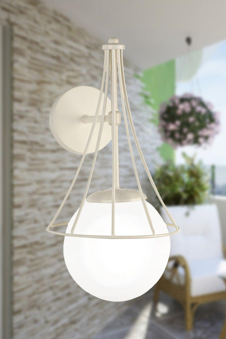 Lapis Wall Sconce White White Globe Glass - Swordslife