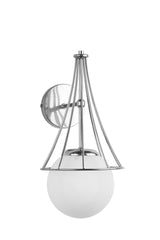 Lapis Wall Sconce Chrome White Glass - Swordslife