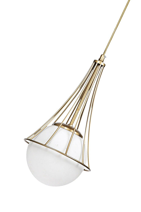 Lapis Single Tumbled-white Globe Glass Chandelier