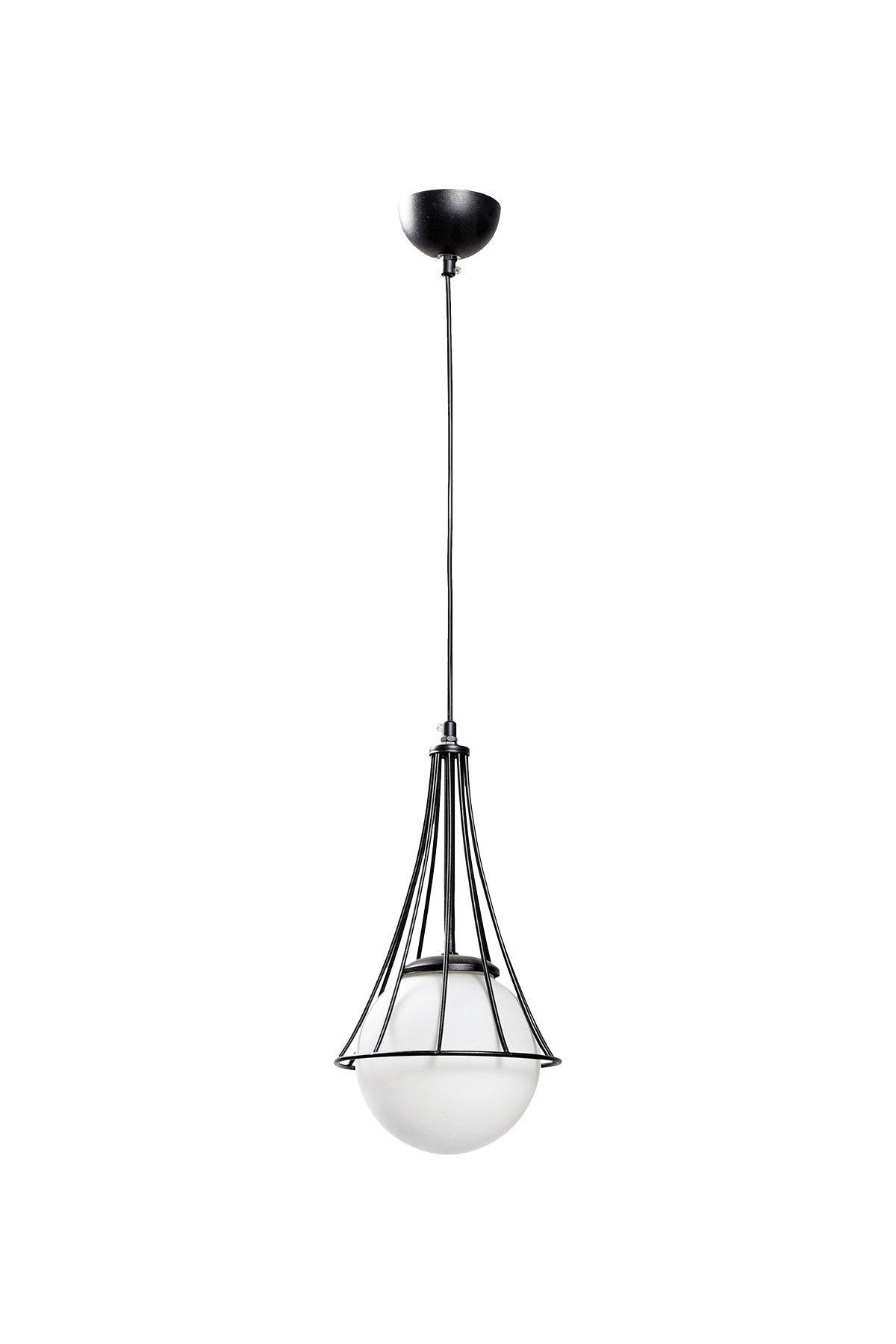 Lapis Single Black-white Globe Glass Chandelier - Swordslife