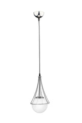 Lapis Single Chandelier Chrome-white Globe Glass - Swordslife