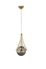 Lapis Single Chandelier Gold-smoked Globe Glass - Swordslife