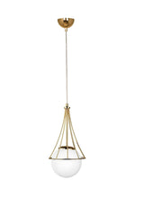 Lapis Single Chandelier Gold-white Globe Glass - Swordslife