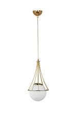 Lapis Single Chandelier Gold-white Globe Glass - Swordslife