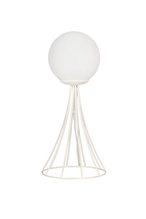 Lapis Table Lamp White White Globe Glass - Swordslife