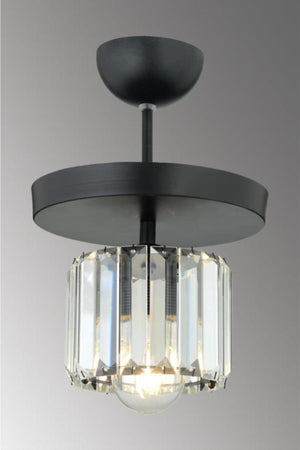 Lara Single Round Black Y-10 Crystal Stone Chandelier - Swordslife