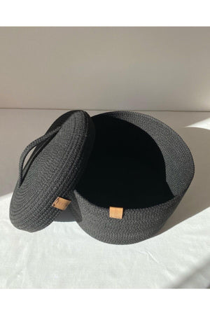 Large Size Black Covered Multi-Purpose Cotton Decorative Basket Cord Rope Cotton Rope - Swordslife