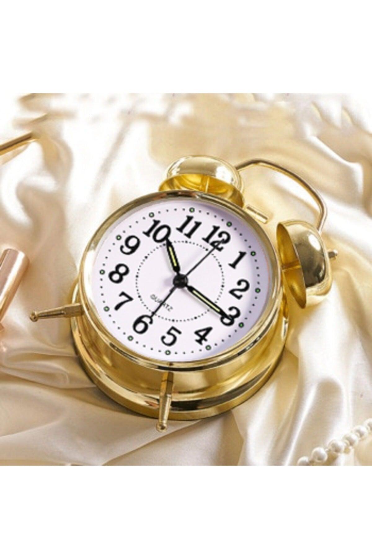 Large Size Metal Nostalgic Double Bell Phosphor Luminous Alarm Table Clock - Swordslife