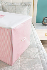 Large Size Print Detailed Pink Striped Storage Bag 74 X 46 X 46 Cm - Swordslife