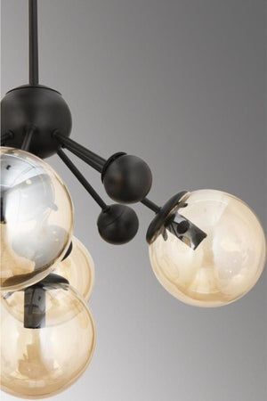 Larin 5 Piece Black Honey Globe Glass Chandelier - Swordslife
