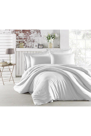 Bestina Gold Satin Double Duvet Cover with Rubber Linen - Swordslife