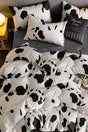 Elastic Linen Duvet Cover Set Double Full Dalmatian White - Swordslife