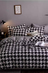 Elastic Linen Duvet Cover Set Double Premium Cotton Crowbar Gray - Swordslife