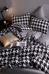 Elastic Bed Linen Duvet Cover Set Single Crowbar Gray - Swordslife