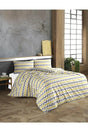 Elastic Linen Ranforce Cotton Duvet Cover Set Single Yellow Gray Zigzag - Swordslife