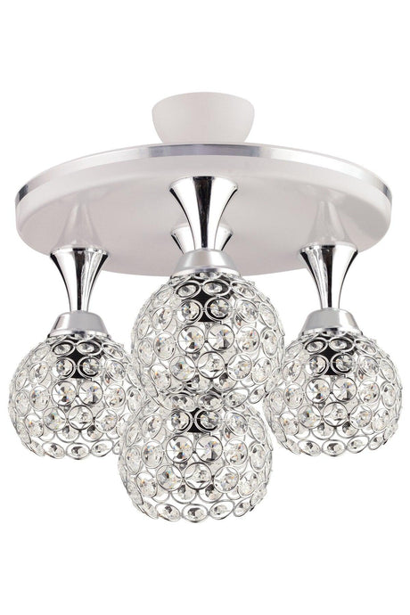 Defne 4 Pcs Profenyal White Chrome Gilded Crystal Ball Luxury Living Room Chandelier 35 Liq - Swordslife