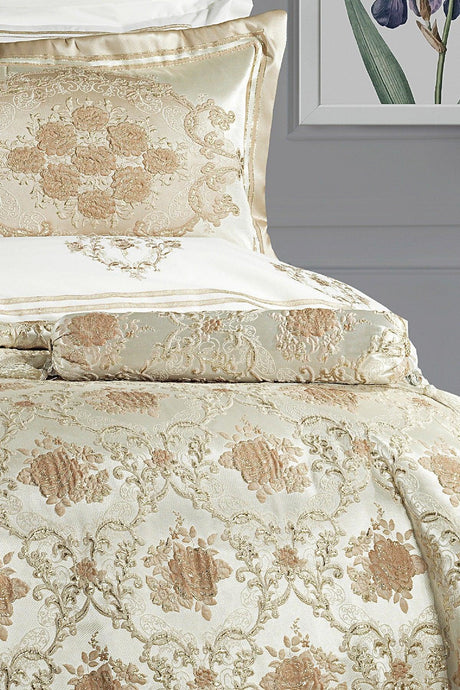 Lauren Dowry Set 10 Pieces Duvet Cover Double Bedspread Capp/gold - Swordslife