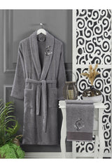 Lavender Anthracite Towel Bathrobe Set of 4 - Swordslife