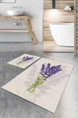 Lavender Patterned Bathroom Rug Set (60x100/40x60) - Cp371 - Swordslife