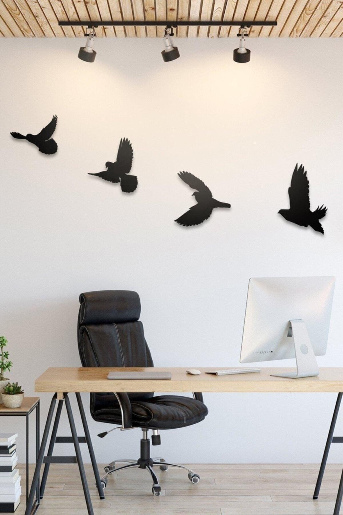 Laser Cut Decorative Modern Quad Bird Wall Ornament - Swordslife