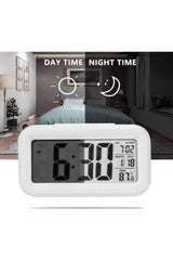 Digital Desk Clock with Lcd Light Sensor Thermometer and Alarm + Battery - Swordslife