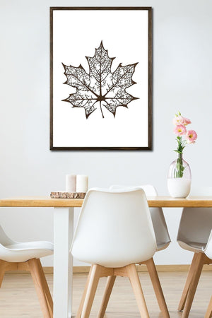 Leaf Decorative Framed Wood Engraving