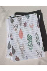 Leaf Patterned Striped Design A5 Notepad