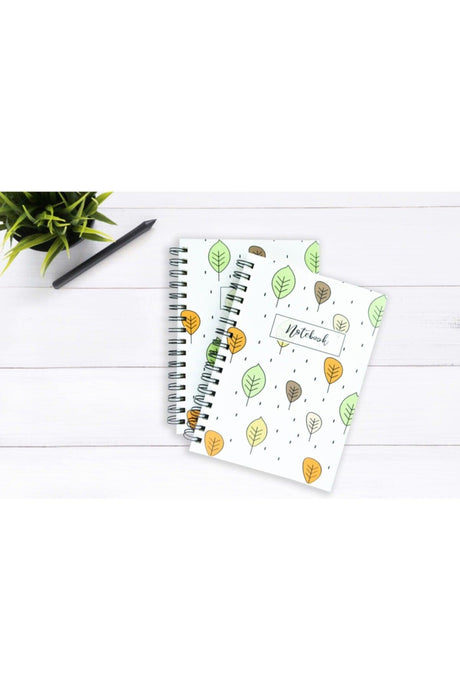 Leaf Patterned Unlined Spiral Notebook