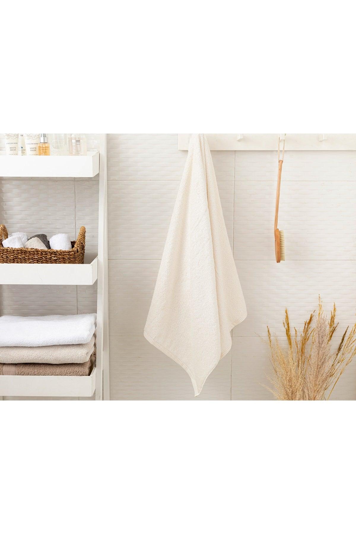 Leafy Bamboo Bath Towel 70x140 Cm Cream - Swordslife