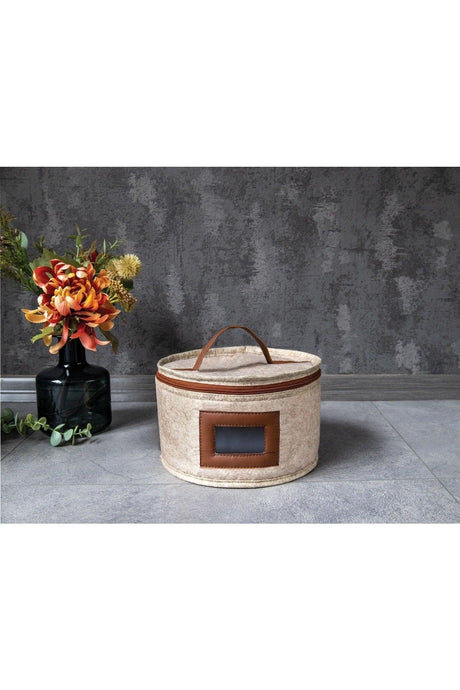 Leather Round Practical Multi-Purpose Window Bag Storage Organizer Mini 103891 - Swordslife