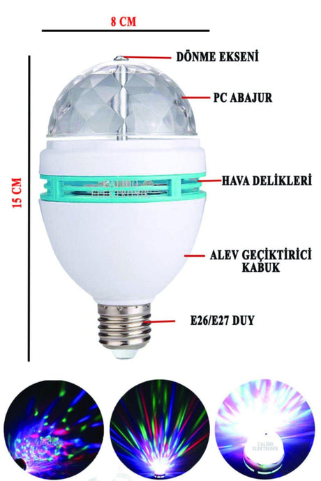 Led Lamp RGB 3 Watt E27 Led Rotating Head