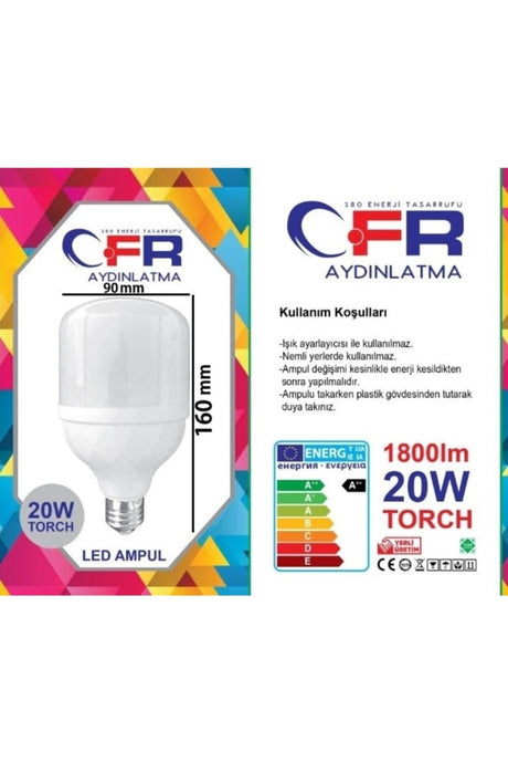 Led Torch Bulb White Color 20 Watt Saving