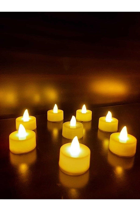 Led Candle Tealight Illuminated Smokeless Flamed Yellow Led Candle With 24 Battery Included - Swordslife