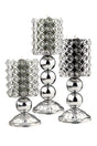 Leman 3rd Set Candle Holder Chrome Crystal - Swordslife