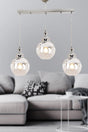 Leon 3 Pcs Row Chrome Suspension Pendant Sport-Salon Chandelier - Swordslife