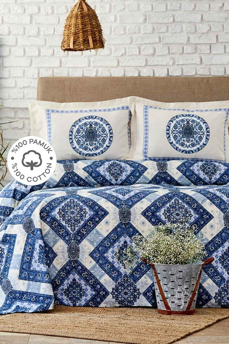 Levni Cotton Double Duvet Cover & Pillow Set