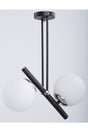 Libra Black Nickel White Glass Chandelier - Swordslife