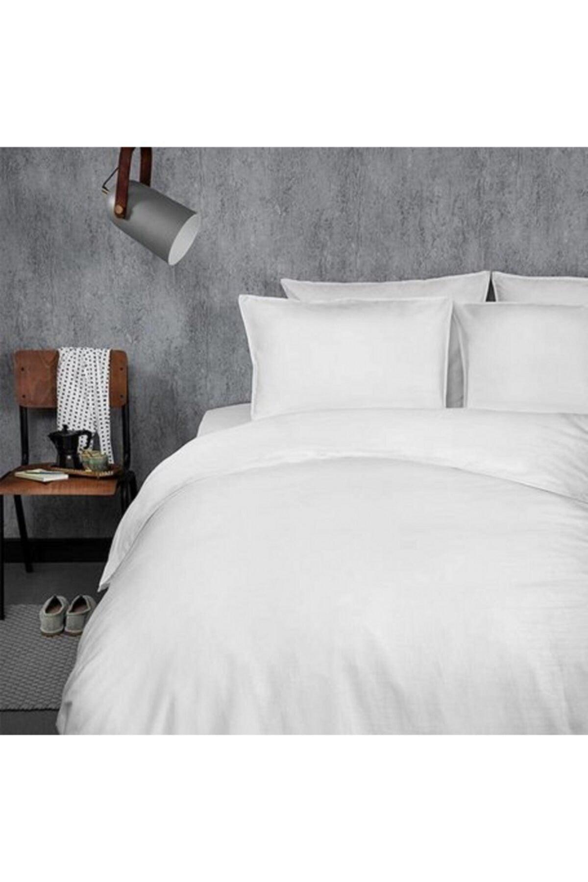 Life Plain White Cotton Double Duvet Cover Set Un603 - Swordslife