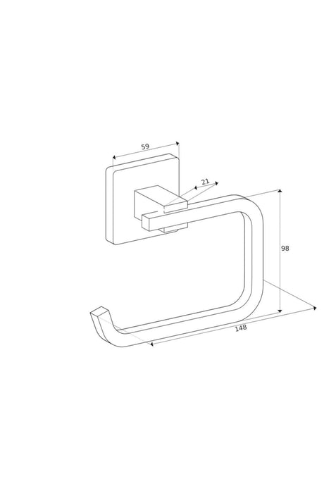 Lifetime Stainless Square Towel Holder Towel