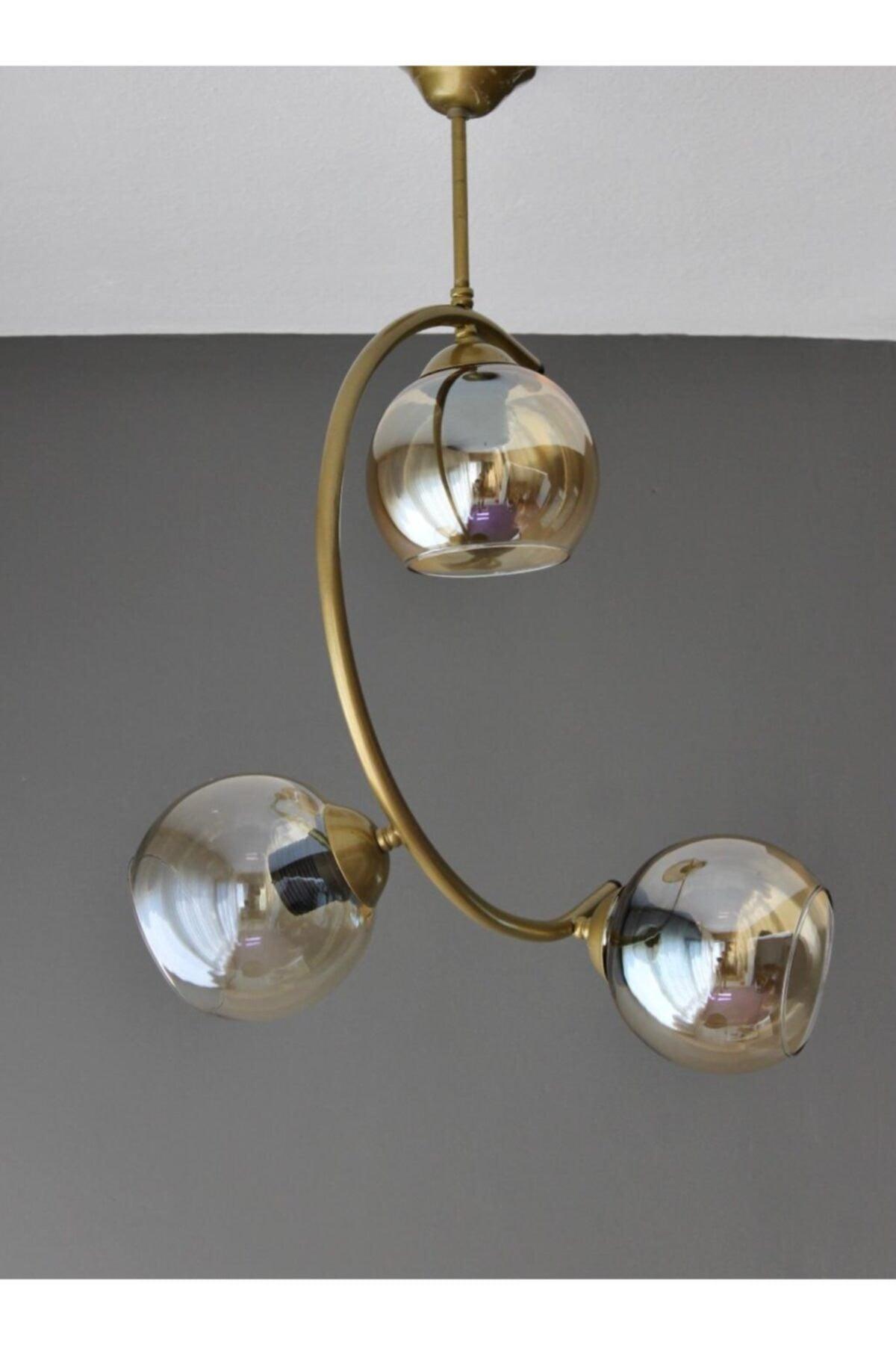 Lighting C Arm Tumbled Honey Glass Chandelier - Swordslife